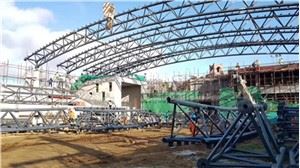 Large span steel truss roof design space tube truss welding